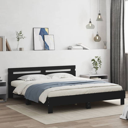 Bed Frame | Black | Engineered wood, Plywood | 183x203 cm King