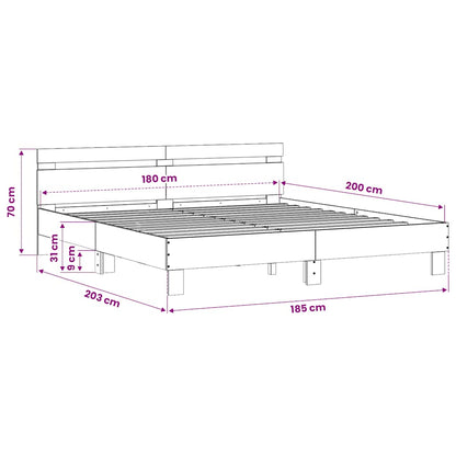 Bed Frame | Sonoma oak | Engineered wood, Plywood | Super King | Durable