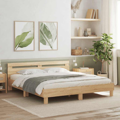 Bed Frame | Sonoma oak | Engineered wood, Plywood | Super King | Durable