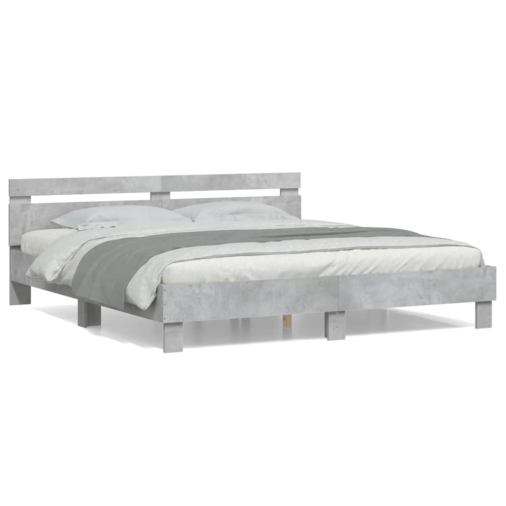 Bed Frame | Concrete Grey | Engineered Wood, Plywood | Super King