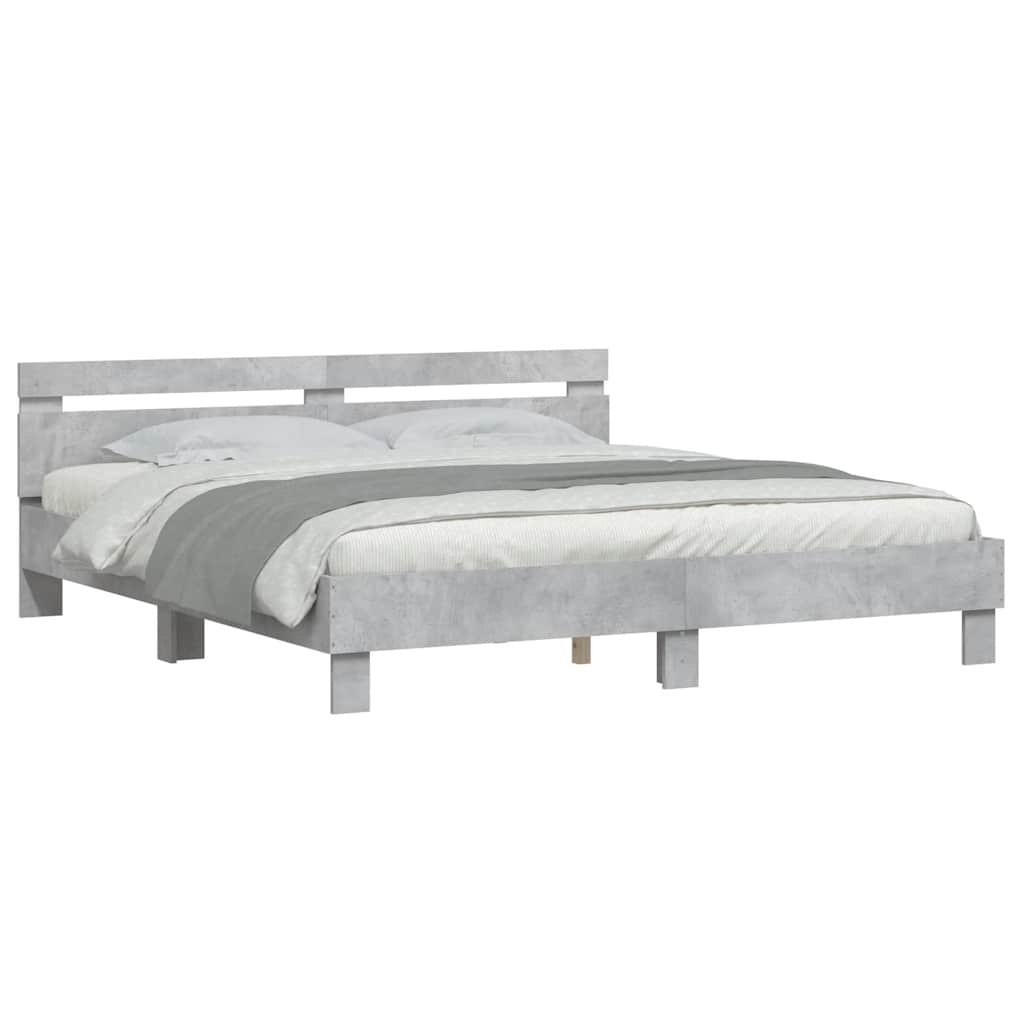 Bed Frame | Concrete Grey | Engineered Wood, Plywood | Super King
