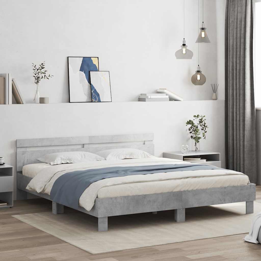 Bed Frame | Concrete Grey | Engineered Wood, Plywood | Super King