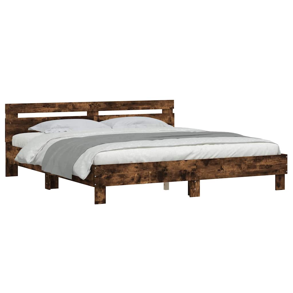 Bed Frame | Smoked Oak | Engineered wood | Super King Size | Durable