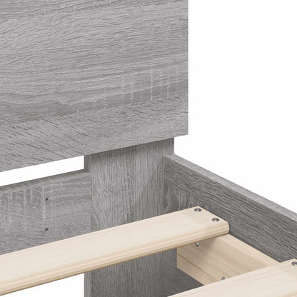 Bed Frame | Grey Sonoma | Engineered wood, Plywood slats | King