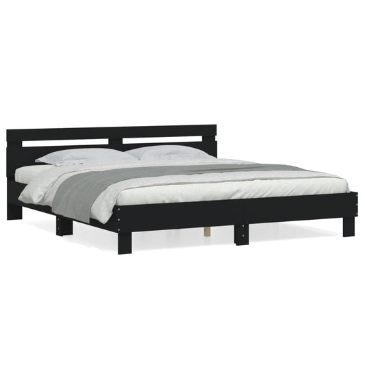 Bed Frame without Mattress Black 160x200 cm
