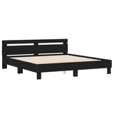 Bed Frame with Headboard Black 160x200 cm Engineered Wood