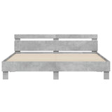 Bed Frame with Headboard Concrete Grey 160x200 cm Engineered Wood