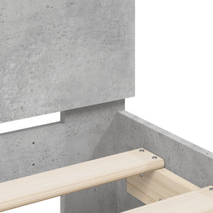 Bed Frame with Headboard Concrete Grey 160x200 cm Engineered Wood