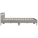 Bed Frame with Headboard Grey Sonoma 160x200 cm Engineered Wood