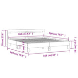 Bed Frame with Headboard Grey Sonoma 160x200 cm Engineered Wood