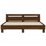 Bed Frame with Headboard Brown Oak 160x200 cm Engineered Wood