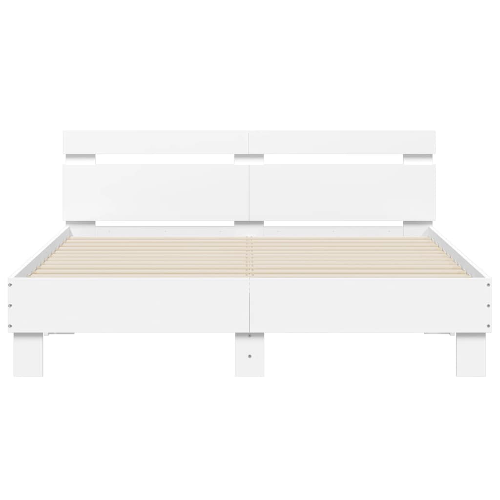 Bed Frame | White | Engineered wood | King Size |  Durable  | Bed Frame