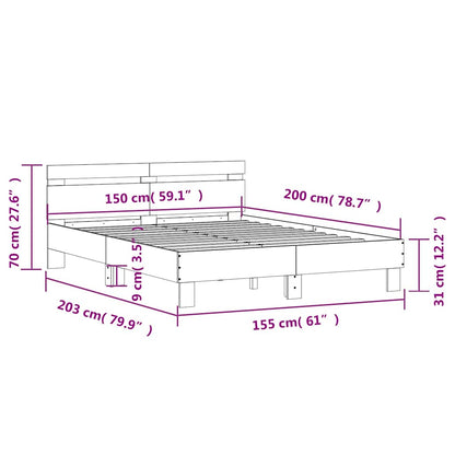 Bed Frame | White | Engineered wood | King Size |  Durable  | Bed Frame