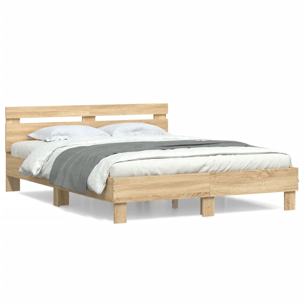 Bed Frame | Sonoma Oak | Engineered Wood | King Size | Modern | Bed Frame