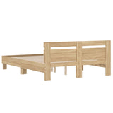 Bed Frame with Headboard Sonoma Oak 150x200 cm King Size Engineered Wood