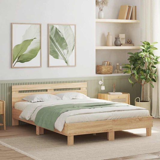 Bed Frame without Mattress Sonoma Oak 150x200 cm King Size