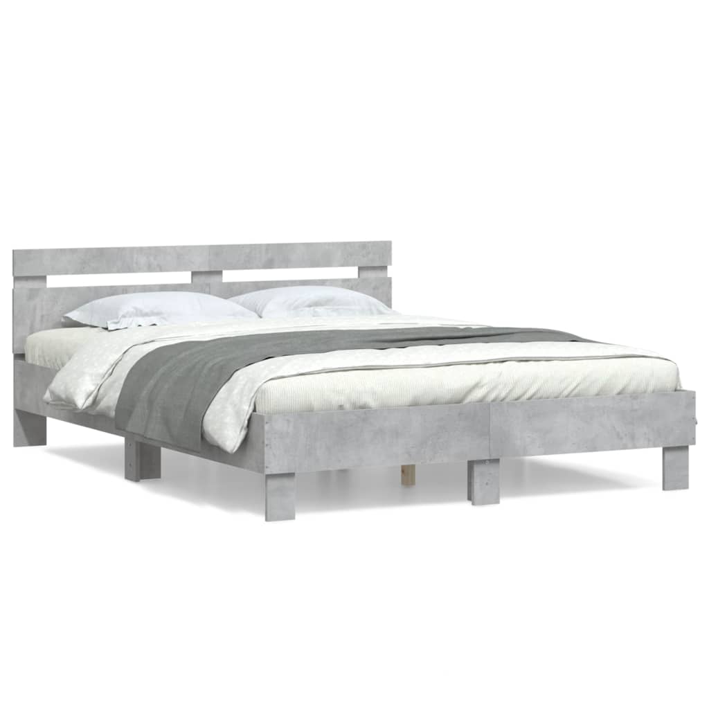 Bed Frame | Concrete Grey | Engineered wood, Plywood | King Size | Modern