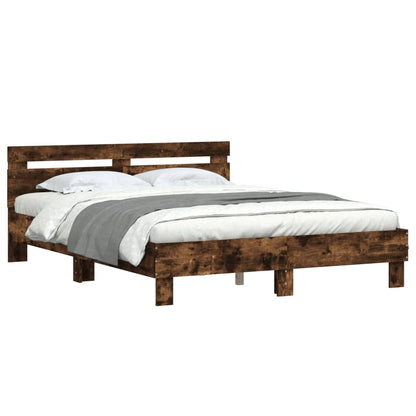 Bed Frame | Smoked oak | Engineered wood, Plywood | King | Modern