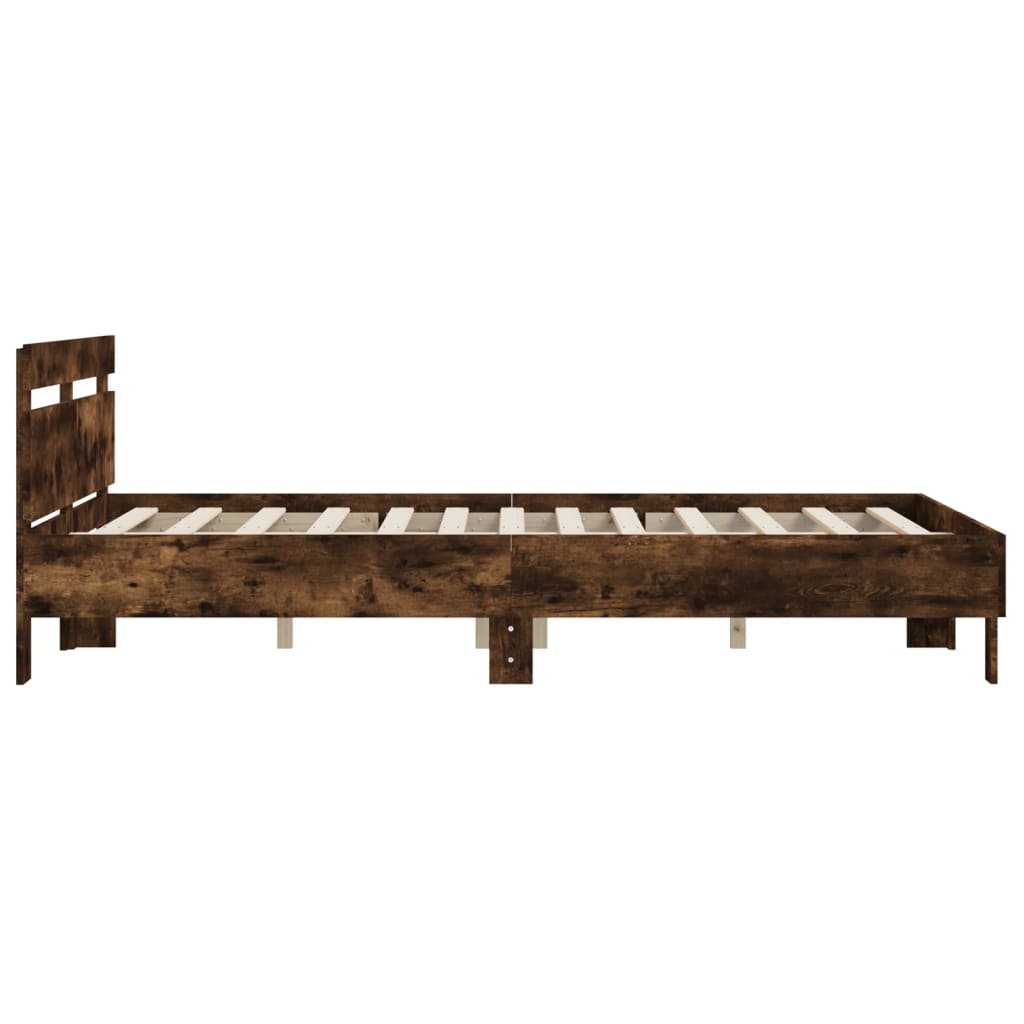 Bed Frame | Smoked oak | Engineered wood, Plywood | King | Modern