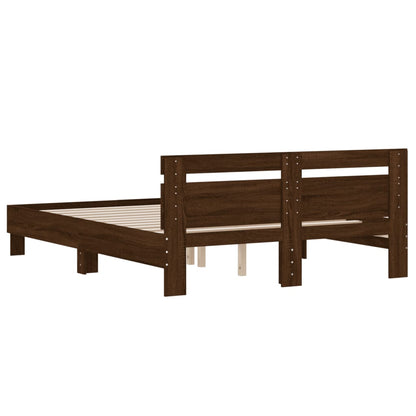 Bed Frame | Brown Oak | Engineered wood, Plywood | King | Modern