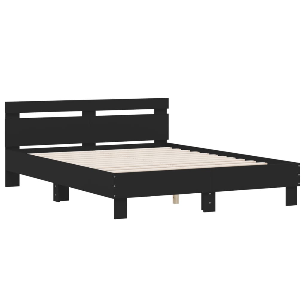 Bed Frame | Black | Engineered wood | Double | Modern | Bed Frame