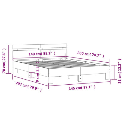 Bed Frame | Black | Engineered wood | Double | Modern | Bed Frame
