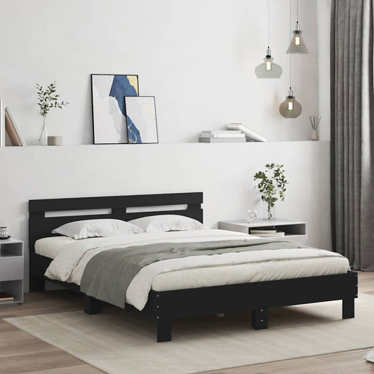 Bed Frame without Mattress Black 140x200 cm