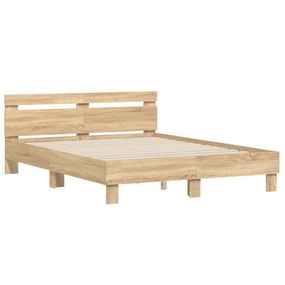 Bed Frame without Mattress Sonoma Oak 140x200 cm