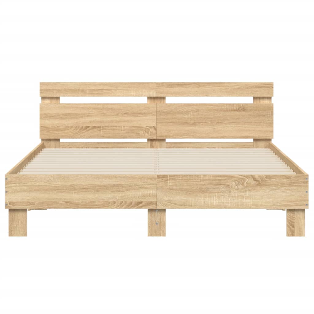 Bed Frame without Mattress Sonoma Oak 140x200 cm