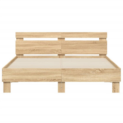 Bed Frame without Mattress Sonoma Oak 140x200 cm