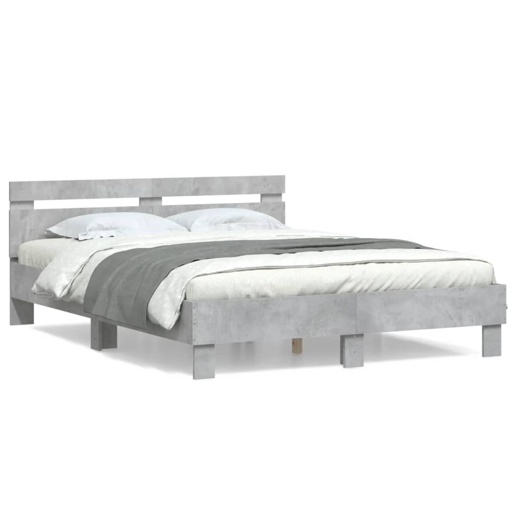 Bed Frame | Concrete grey | Engineered wood | 140 x 200 cm | Durable