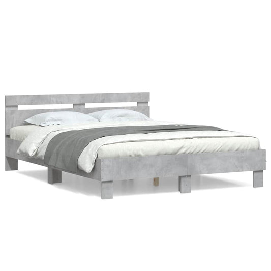 Bed Frame without Mattress Concrete Grey 140x200 cm
