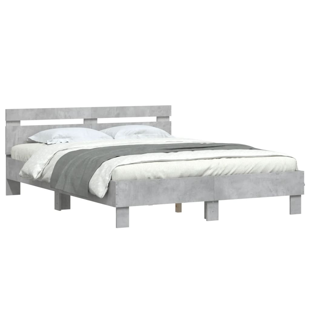 Bed Frame | Concrete grey | Engineered wood | 140 x 200 cm | Durable
