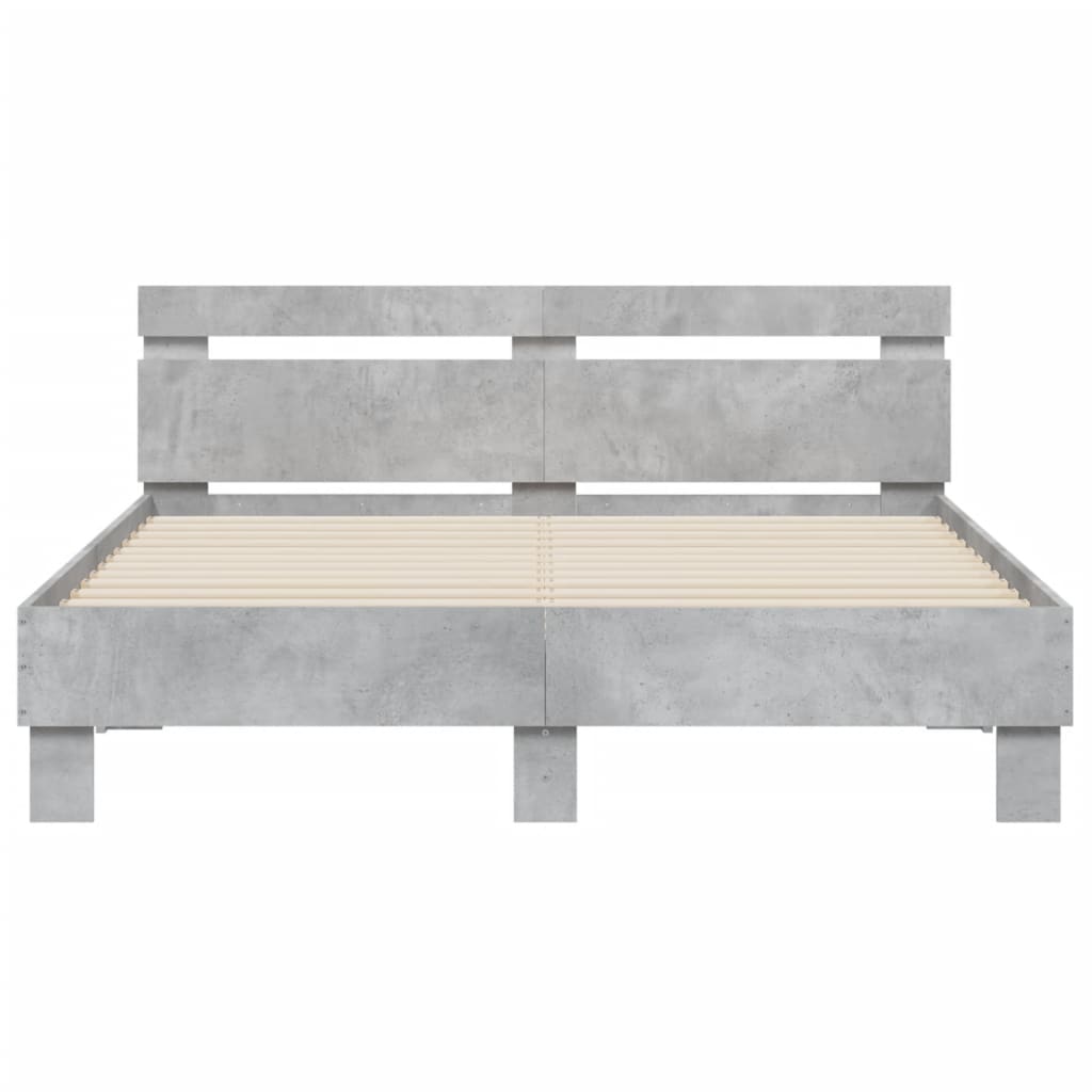 Bed Frame | Concrete grey | Engineered wood | 140 x 200 cm | Durable