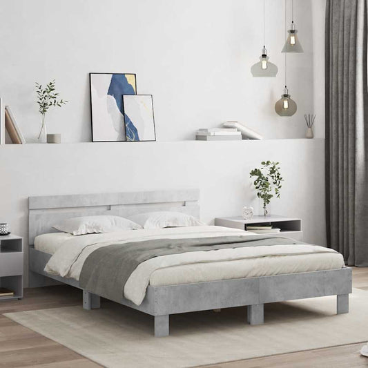 Bed Frame without Mattress Concrete Grey 140x200 cm
