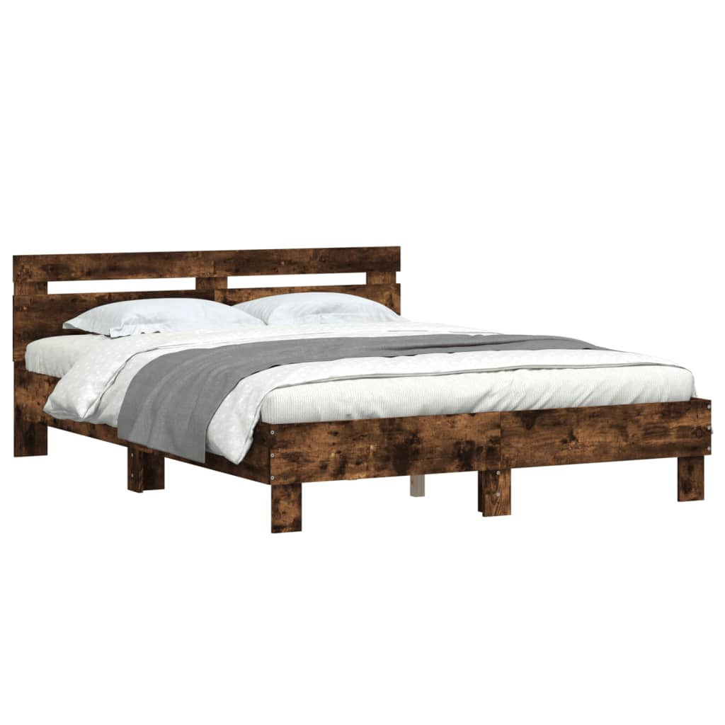 Bed Frame | Smoked Oak | Engineered wood | Double | Modern | Bed Frame