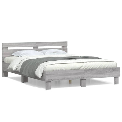Bed Frame | Grey Sonoma | Engineered wood | Double | Durable | Bed Frame