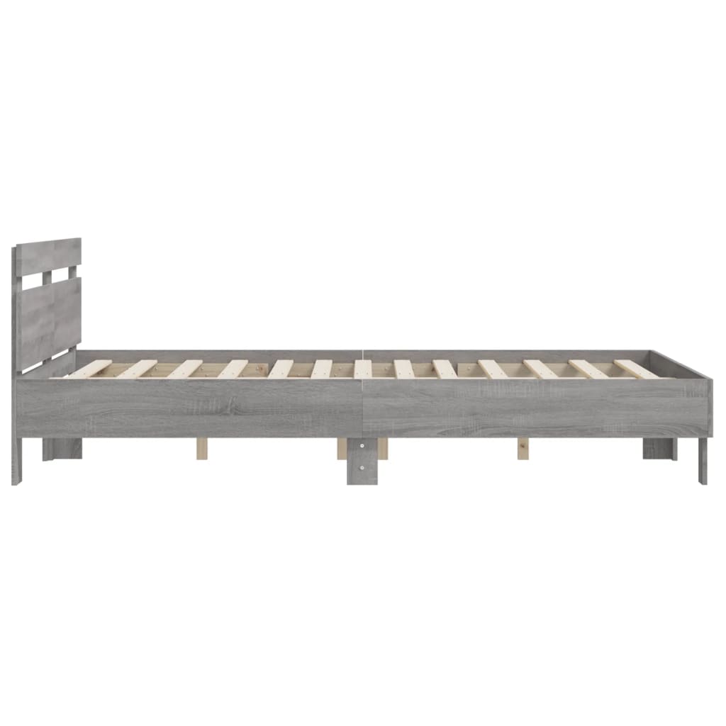 Bed Frame | Grey Sonoma | Engineered wood | Double | Durable | Bed Frame
