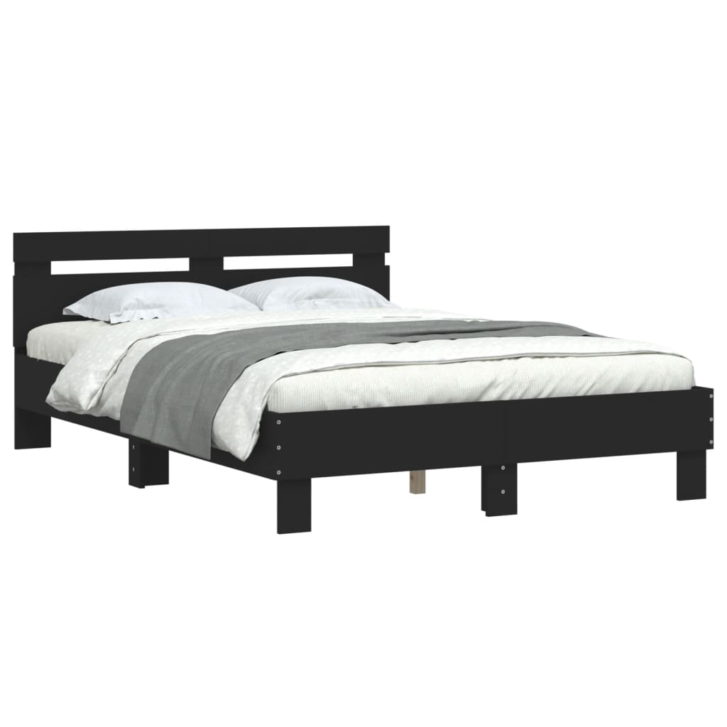 Bed Frame | Black | Engineered wood | Double | Durable | Bed Frame