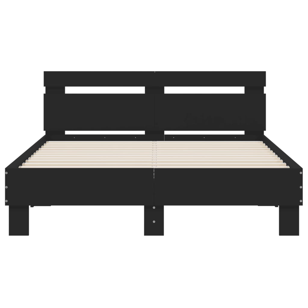 Bed Frame | Black | Engineered wood | Double | Durable | Bed Frame