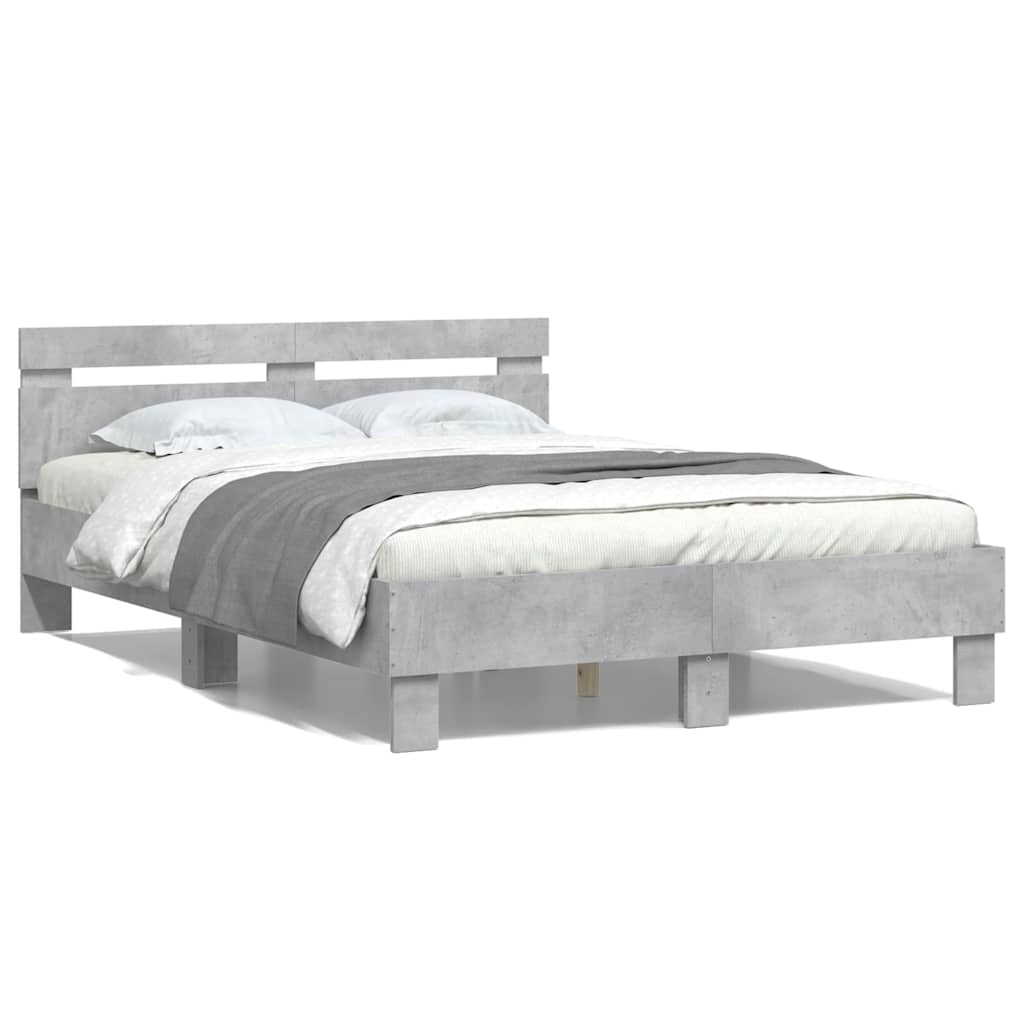 Bed Frame | Concrete grey | Engineered wood, Plywood