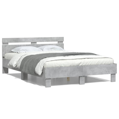 Bed Frame | Concrete grey | Engineered wood, Plywood