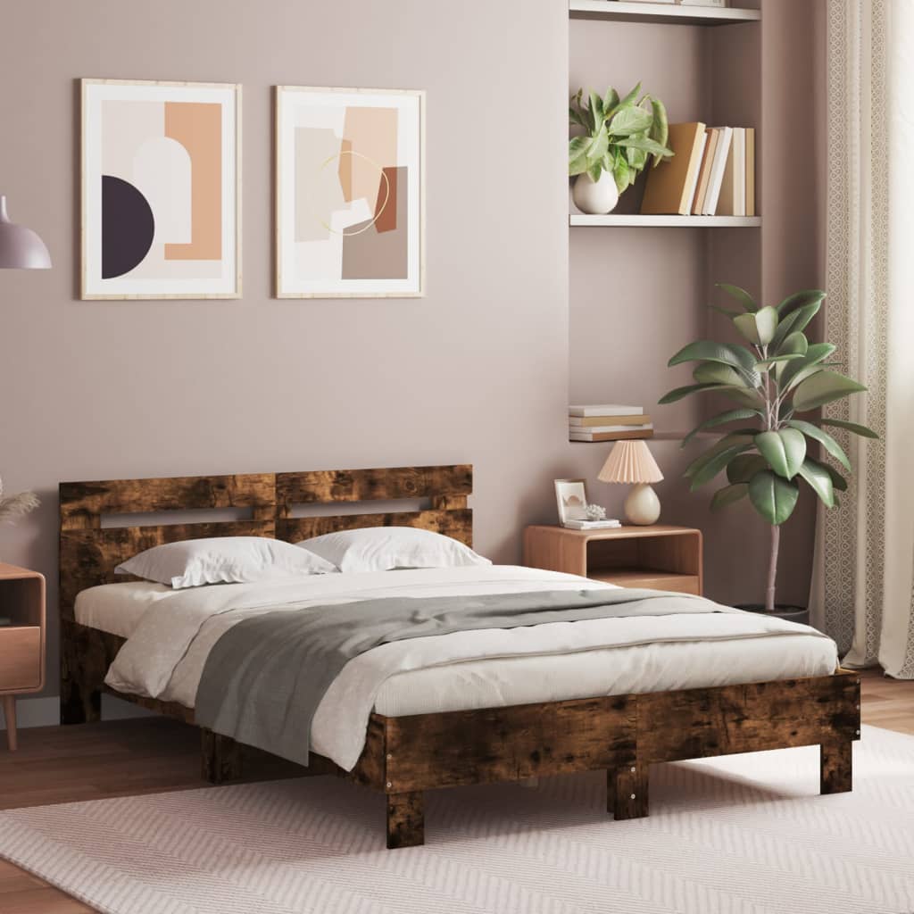 Bed Frame | Smoked Oak | Engineered wood, Plywood | 120x200 cm | Modern