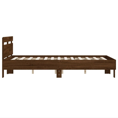 Bed Frame | Brown Oak | Engineered Wood | 120 x 200 cm | Durable