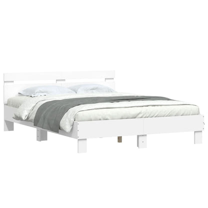 Bed Frame without Mattress White 140x190 cm