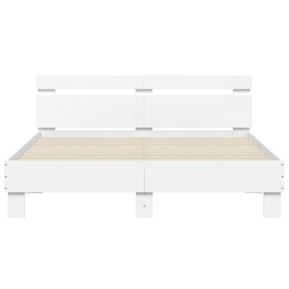 Bed Frame without Mattress White 140x190 cm