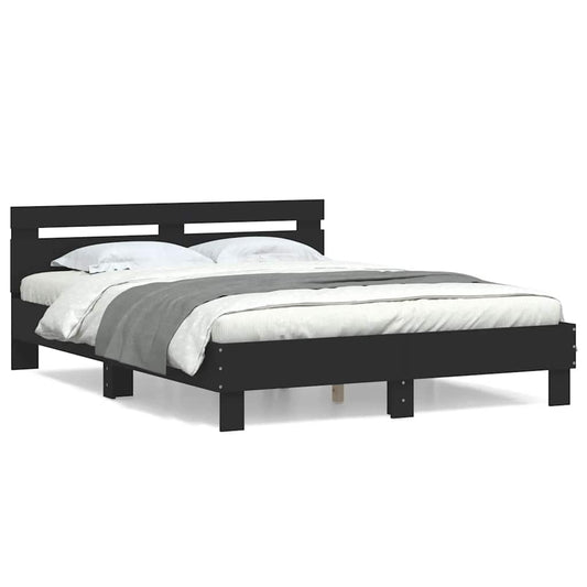 Bed Frame without Mattress Black 140x190 cm