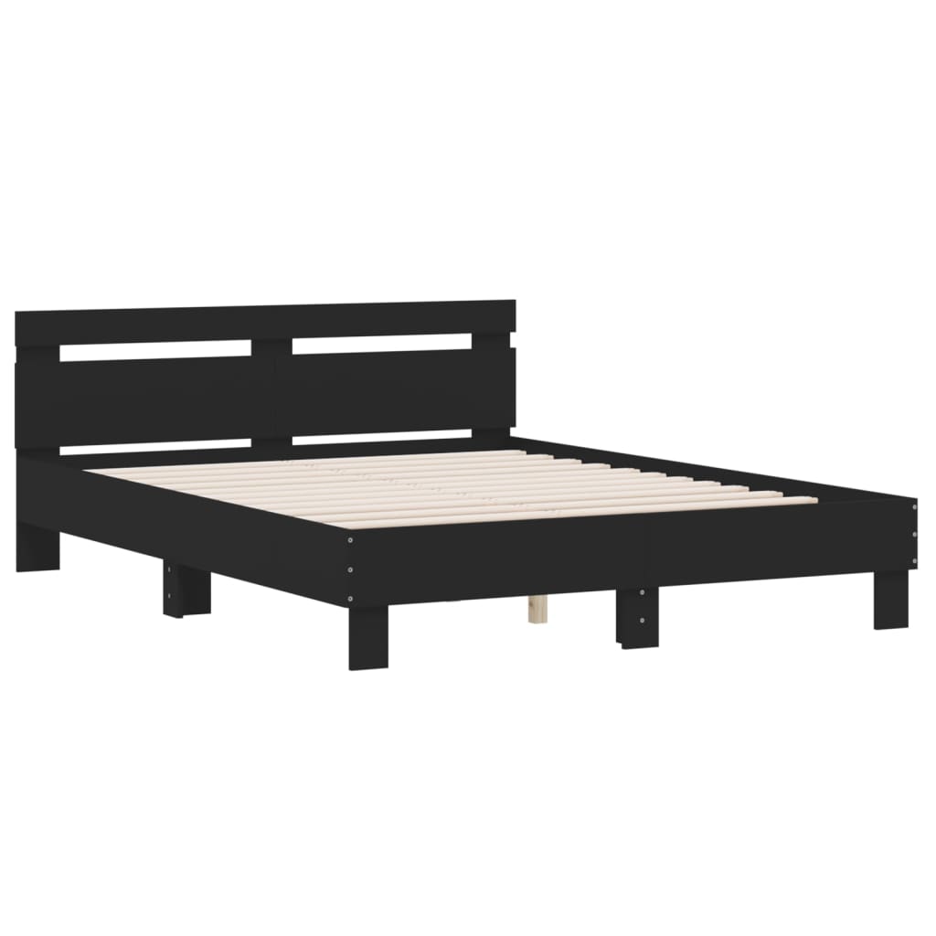Bed Frame without Mattress Black 140x190 cm