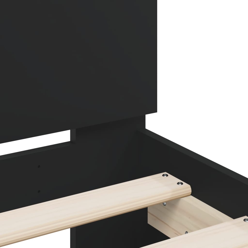 Bed Frame without Mattress Black 140x190 cm