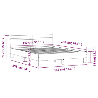 Bed Frame without Mattress Black 140x190 cm